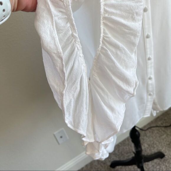 Newbury Kustom White Ruffled Sleeve Blouse, Medium‎ - Picture 9 of 10
